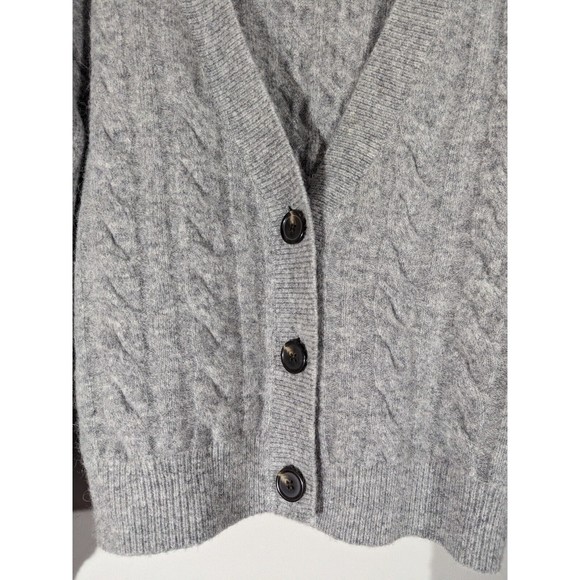DH NEW YORK Grey Button Front Alpaca Wool Blend Classy Cardigan EUC Women Size S - Picture 3 of 6